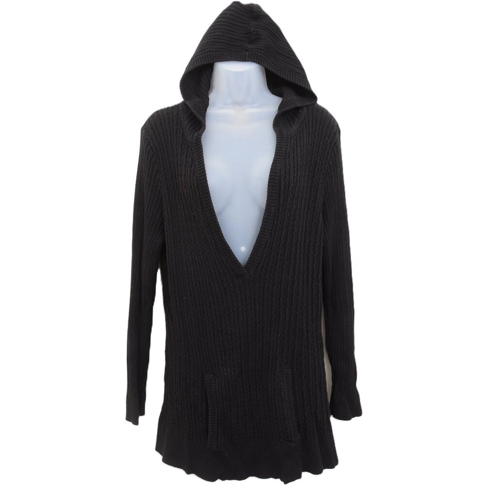 Y2K Caribbean Joe Woman PLUS 1X Hoodie Sweater V-Neck Pullover‎ Cotton Blend